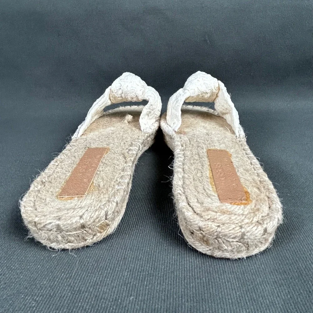ASOS Womens White Floral‎ Eyelet Lace Knot Espadrille Slide Sandals US 10